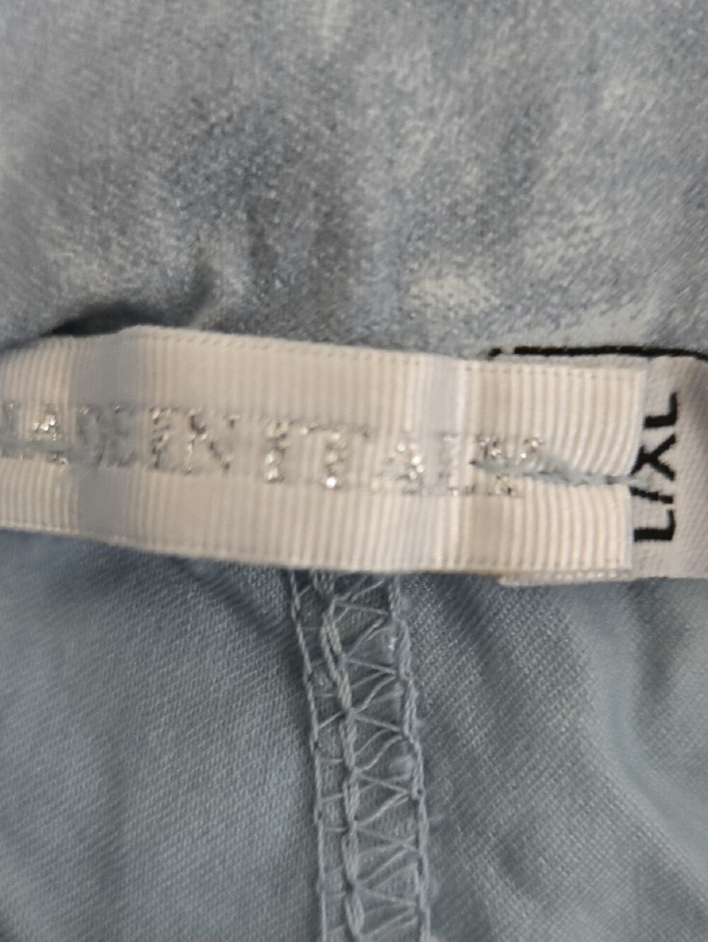 Made In Italy Ice Blue Stretch Denim Look Pants w/ Elastic Inner Waistband NWT - Picture 5 of 5